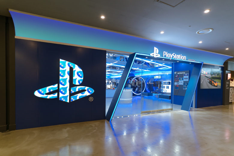 PlayStation 品牌電競游戲設(shè)備線下店鋪空間設(shè)計，藍(lán)色科技風(fēng)格