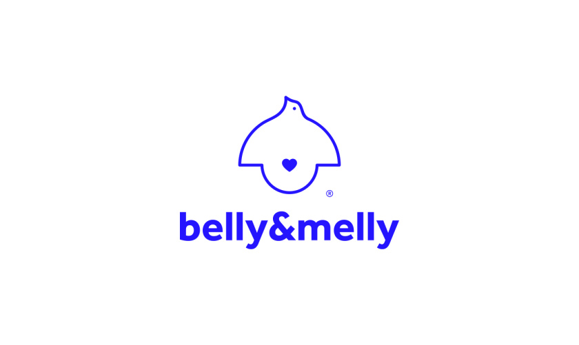 belly&melly 母嬰用品品牌logo設(shè)計(jì)vi設(shè)計(jì)，小鳥+燈泡+心形