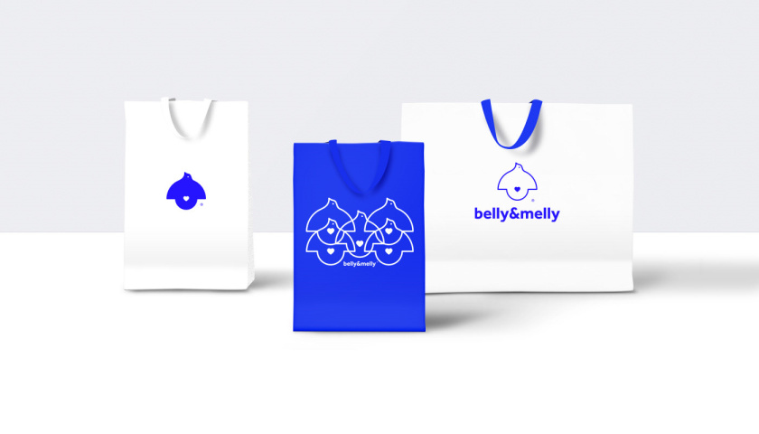 belly&melly 母嬰用品品牌logo設(shè)計(jì)vi設(shè)計(jì)，小鳥+燈泡+心形