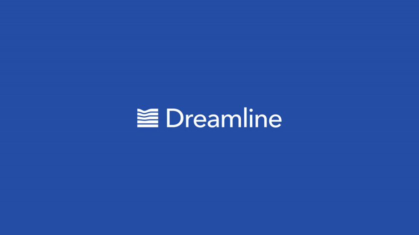 Dreamline 睡眠產品床墊寢具品牌logo設計，床墊多層結構承受人體壓力的圖形