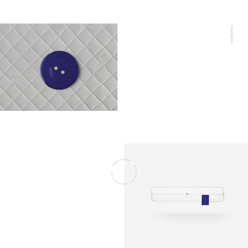 RONDIBLU 床墊睡眠產品品牌形象vi設計，交織的紡織與床墊波浪曲線