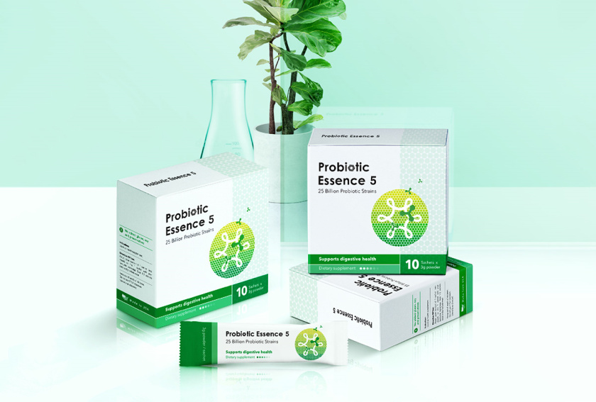 Probiotic 益生菌膳食補充劑保健品包裝設計“現代科技”風