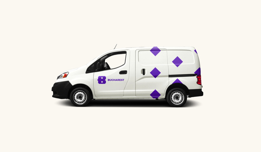 Bucharest布加勒斯特城市品牌vi視覺形象設(shè)計(jì)logo設(shè)計(jì)，單色幾何風(fēng)格