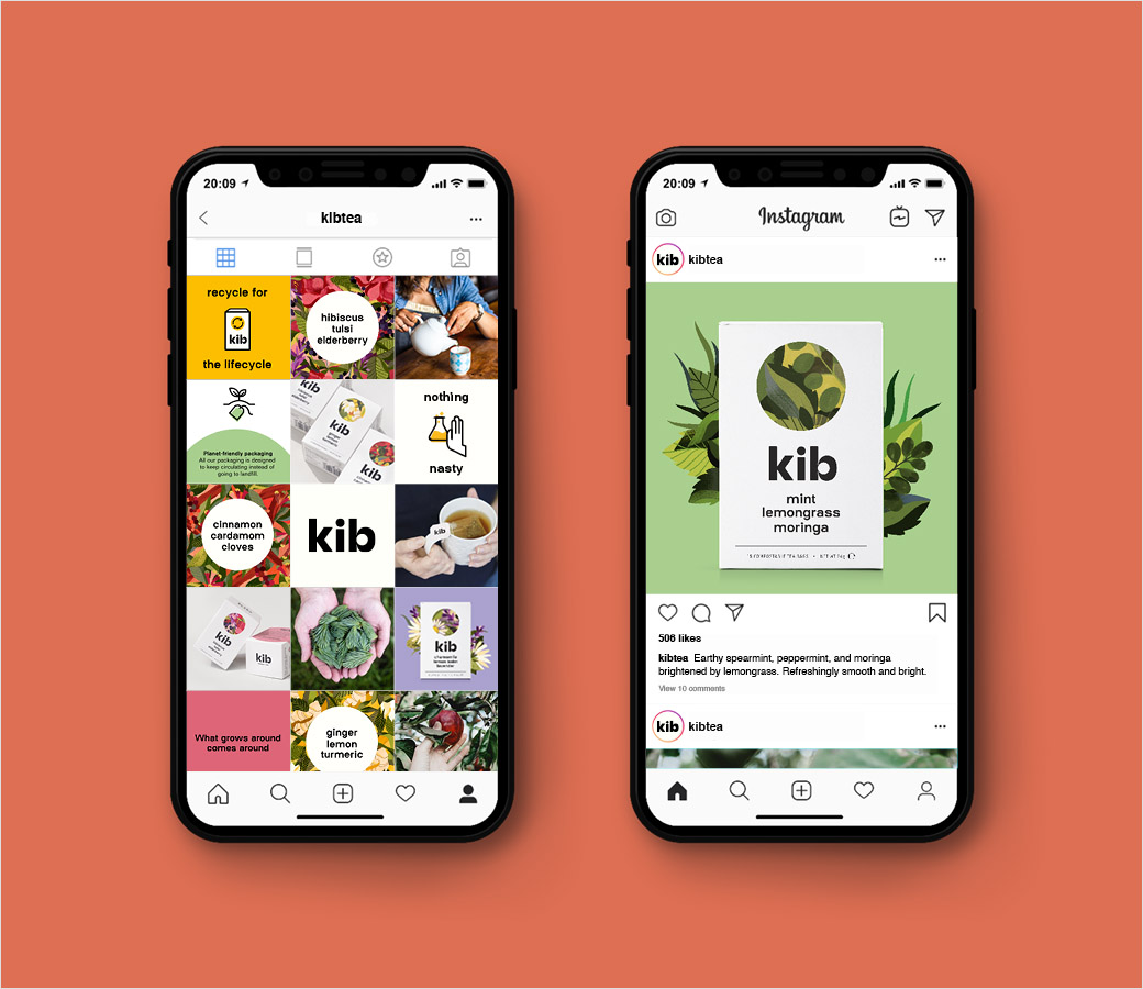Kib''''天然保健花草茶茶葉品牌設計-手機網站界面設計