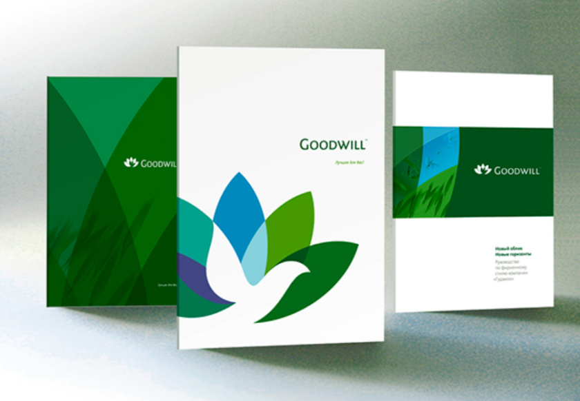 Goodwill 糧食面粉企業品牌logo設計與品牌形象識別設計，小鳥與花朵結合元素