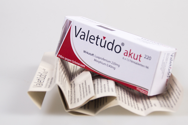Valetudo akut 處方藥藥品包裝設計“側面v字母”