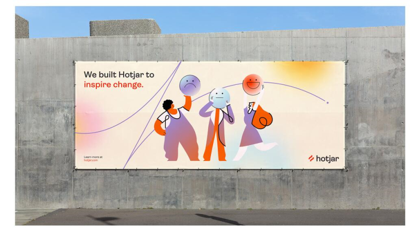 Hotjar 網(wǎng)站熱點(diǎn)工具品牌logo設(shè)計(jì)“抽象熱浪+極簡(jiǎn)插圖品牌應(yīng)用設(shè)計(jì)”