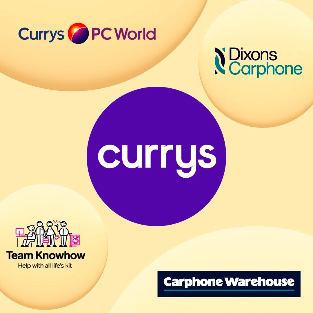 Currys 科技技術產(chǎn)品和服務全渠道零售商品牌logo設計vi設計“3D圓形圖形”