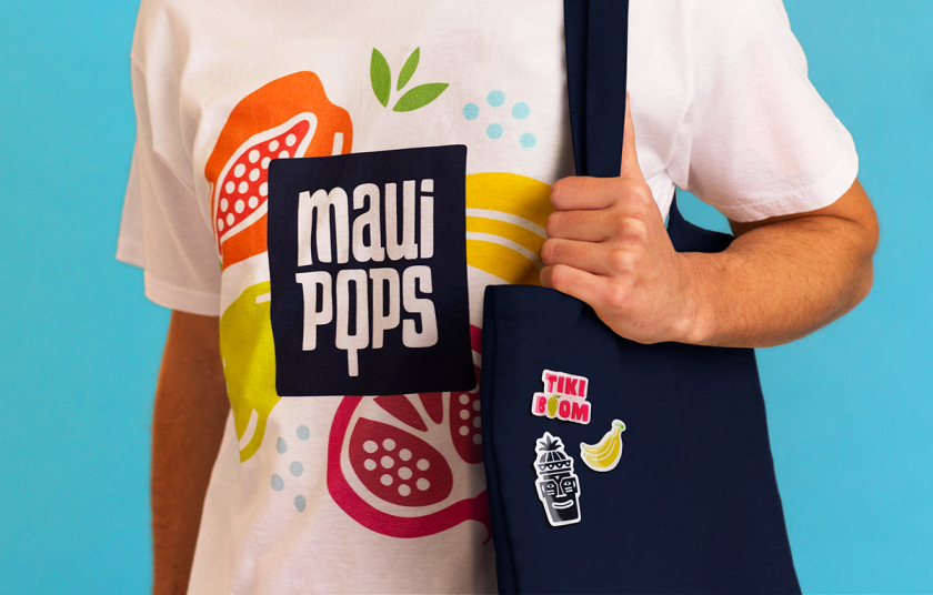 Maui Pops 冰淇淋店品牌logo設計店鋪室內設計，活潑的夏威夷風格