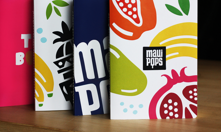Maui Pops 冰淇淋店品牌logo設計店鋪室內設計，活潑的夏威夷風格