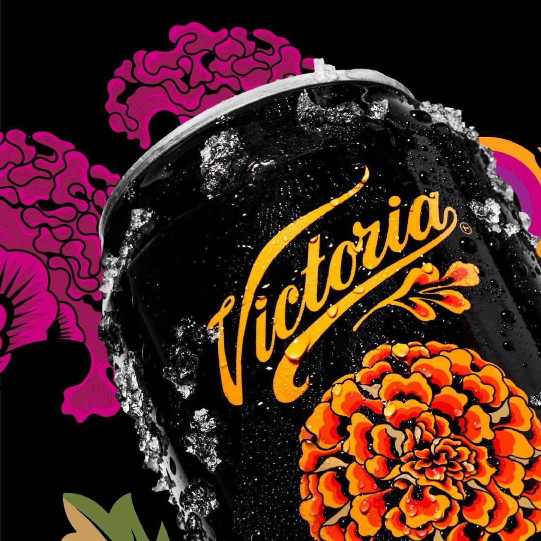 Victoria啤酒麥芽飲料包裝設計“萬壽菊花朵插圖”