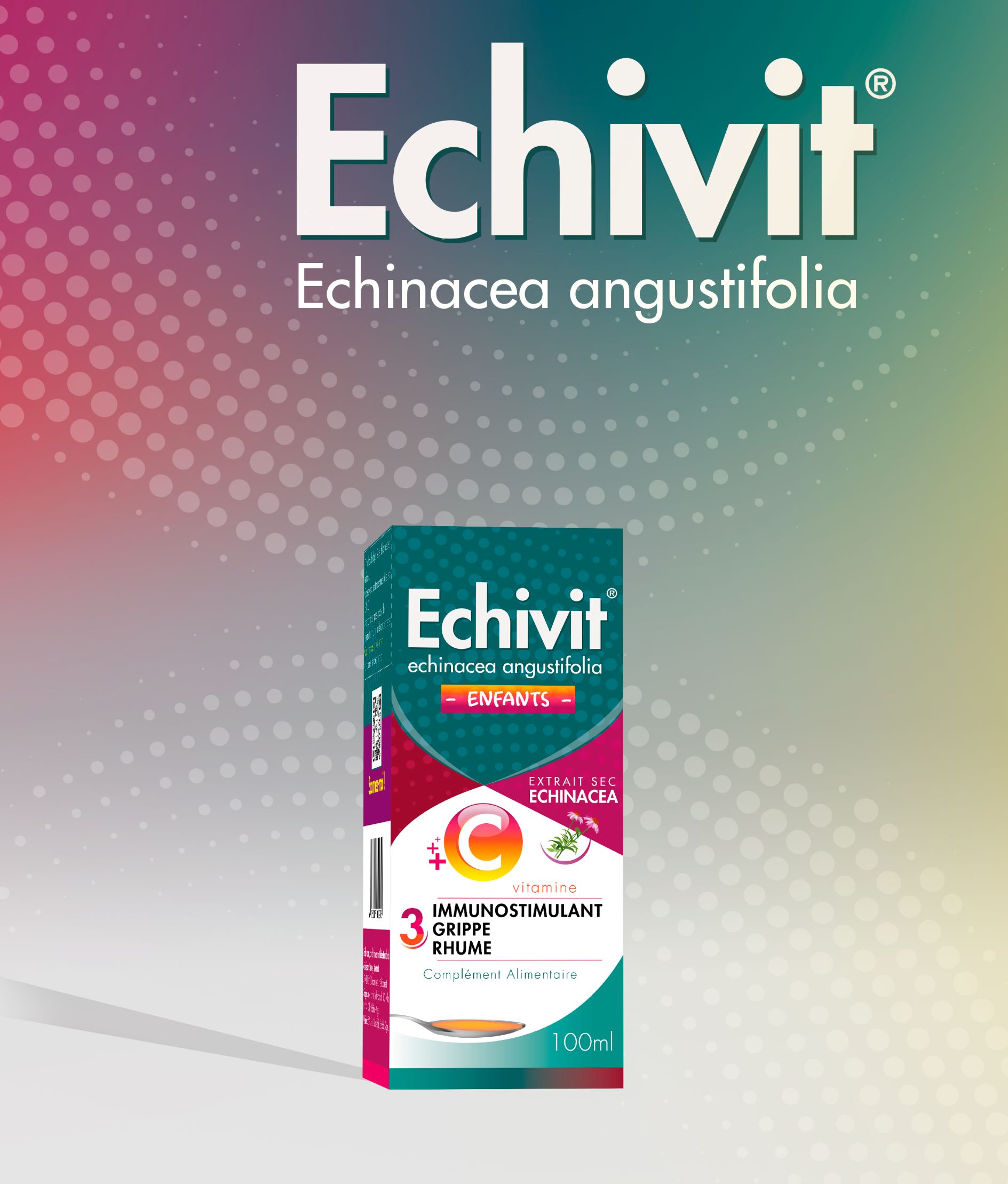 Ecivit OTC藥品包裝設計，突出品牌與交叉色塊版式