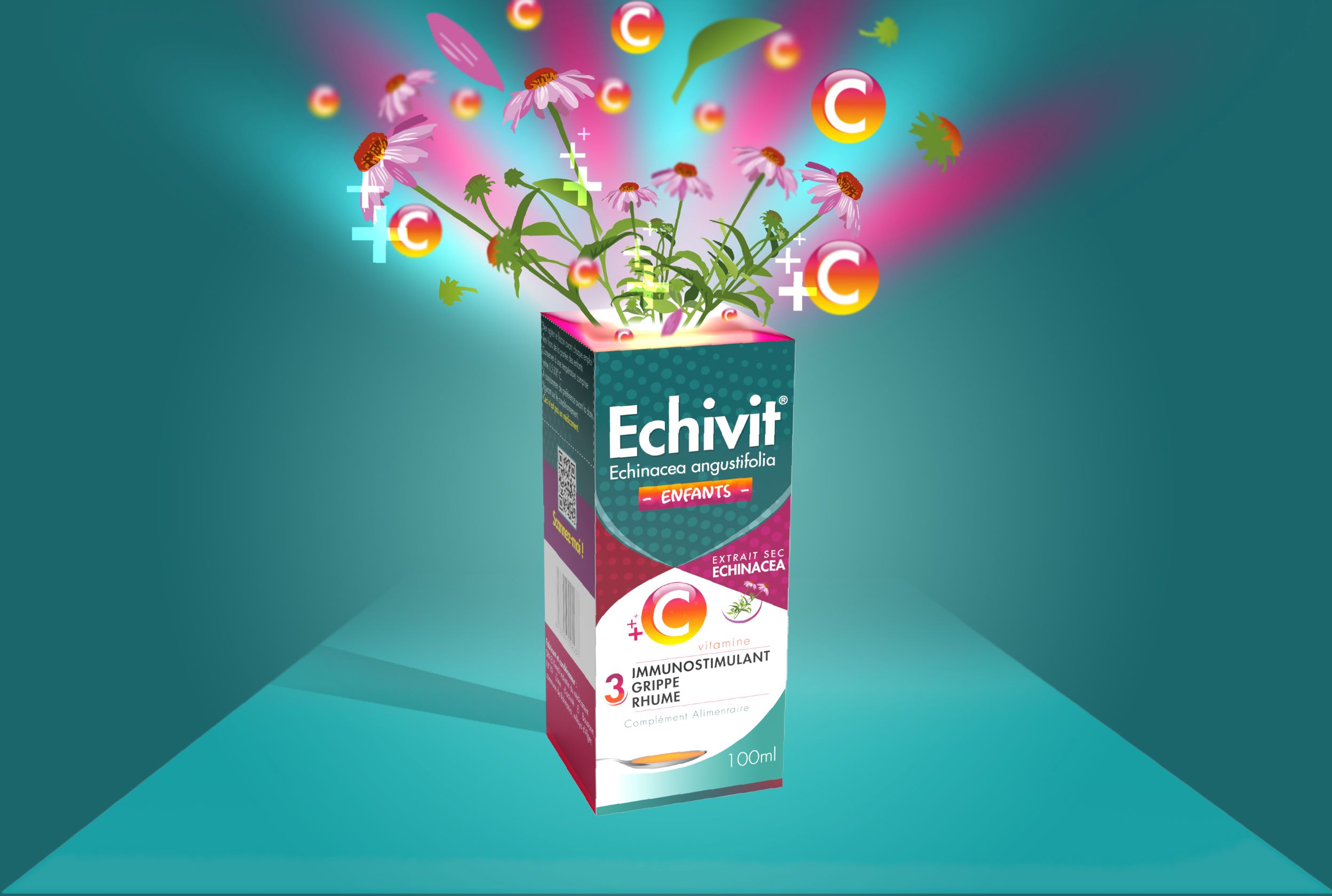 Ecivit OTC藥品包裝設計，突出品牌與交叉色塊版式