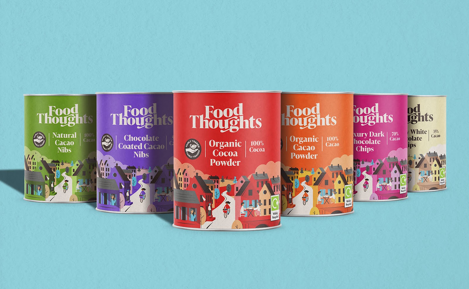 Food Thoughts可可烘焙原料品牌重塑與“社區”插畫包裝設計