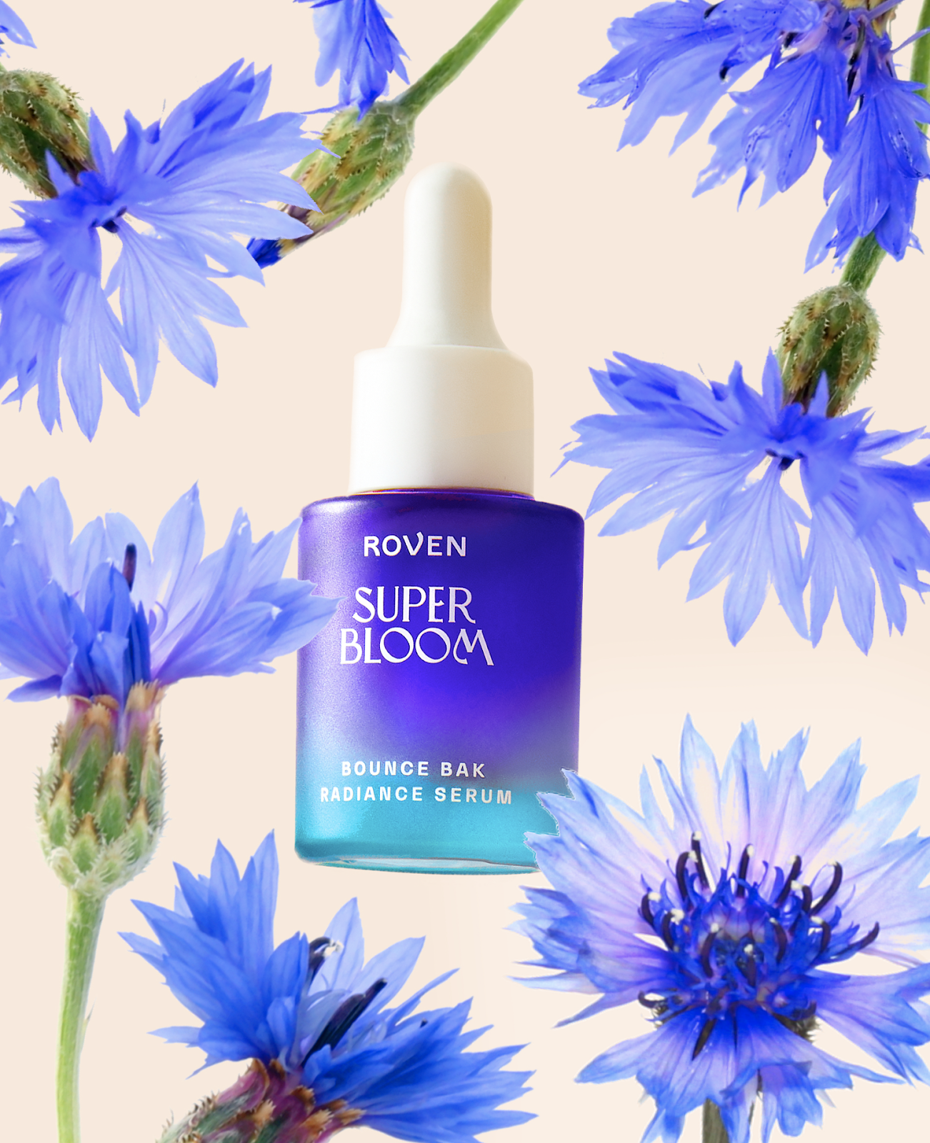 Superbloom 純植物素化妝品包裝設計，漸變水彩綻放女性美麗