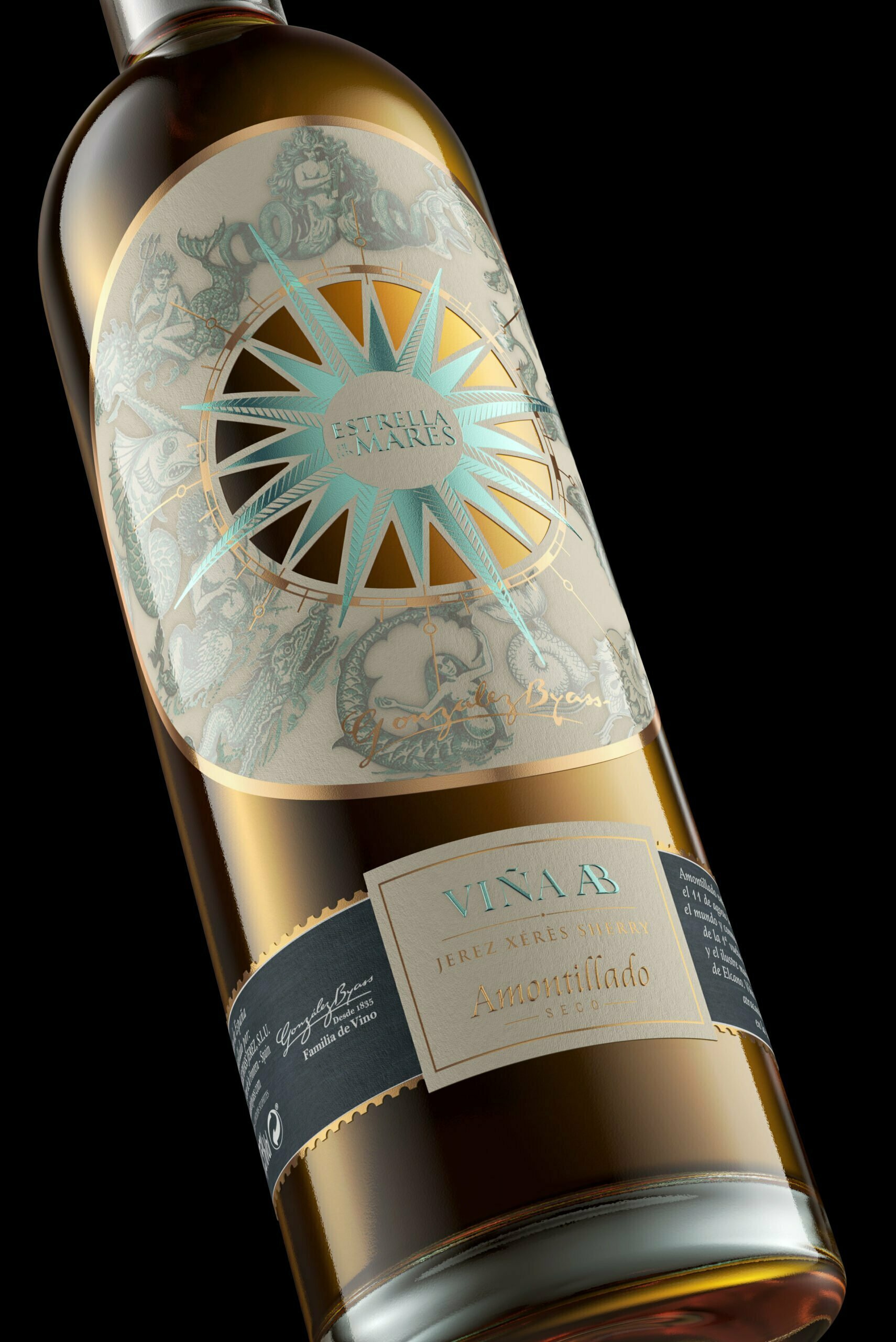 ESTRELLA DE環(huán)球航行紀(jì)念版葡萄酒包裝設(shè)計”海洋元素+星星品牌識別“