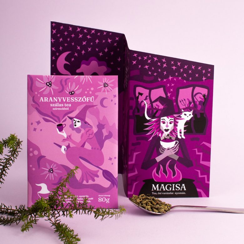 Magisa年輕女士涼茶包裝設(shè)計(jì)“算命的女巫”插畫(huà)