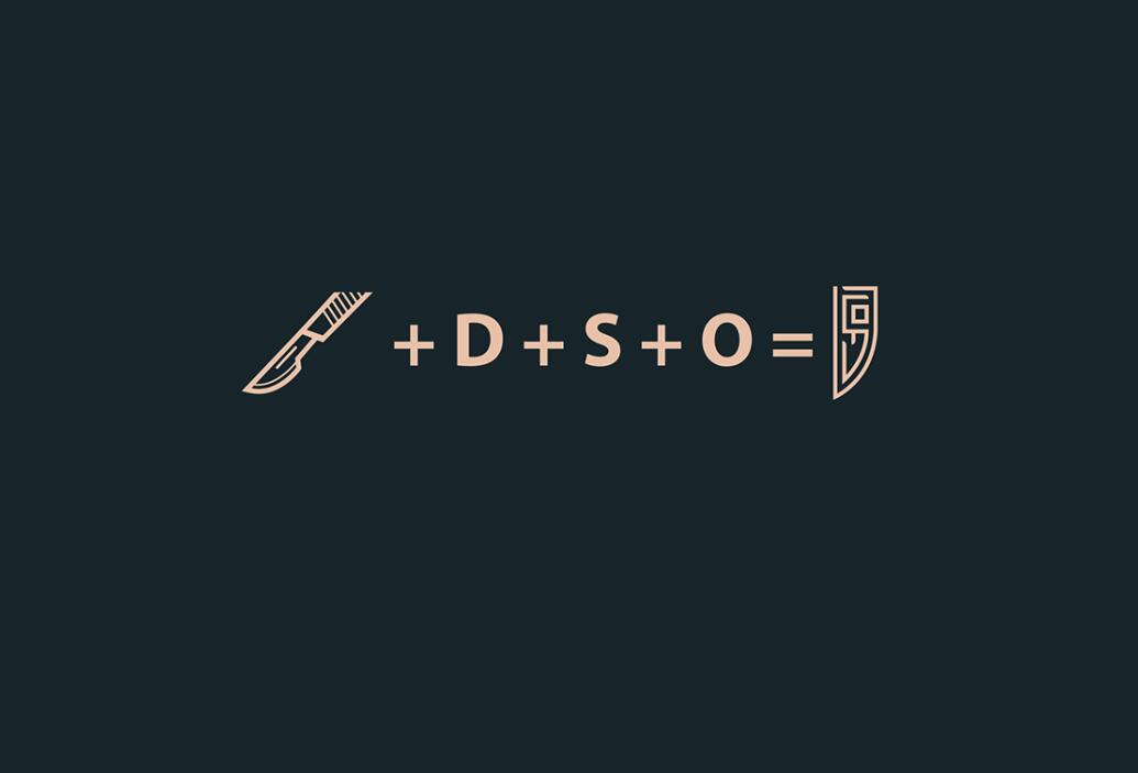 DDr.samarina 美容整形診所醫院logo設計，“字母DSO+手術刀”圖形創意