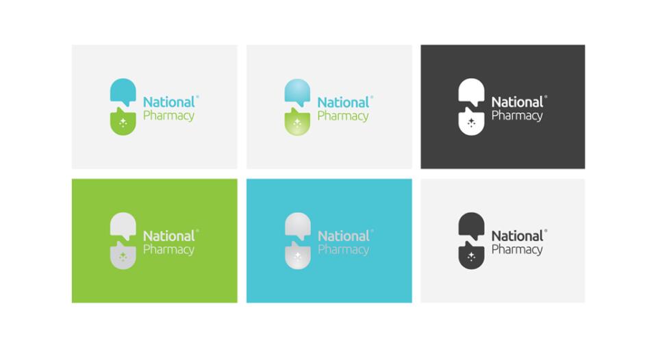 National Pharmacy 生物醫藥制藥公司logo設計“字母N切割膠囊“圖形