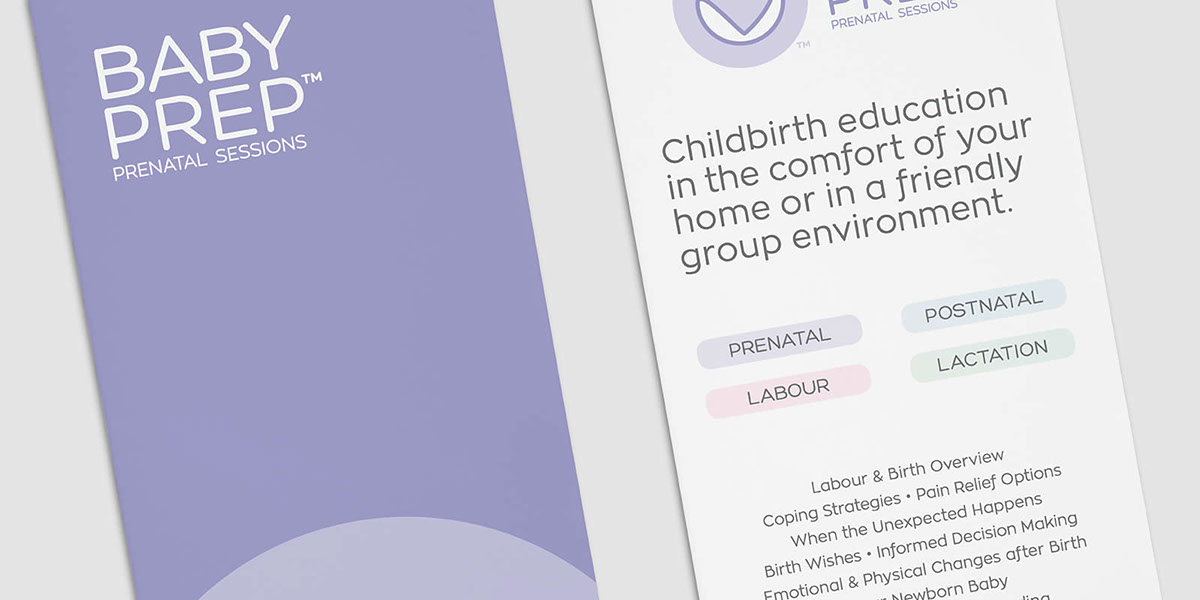 Baby Prep 孕婦產(chǎn)前醫(yī)療教育品牌形象logo設(shè)計“心+子宮內(nèi)嬰兒+孕婦”
