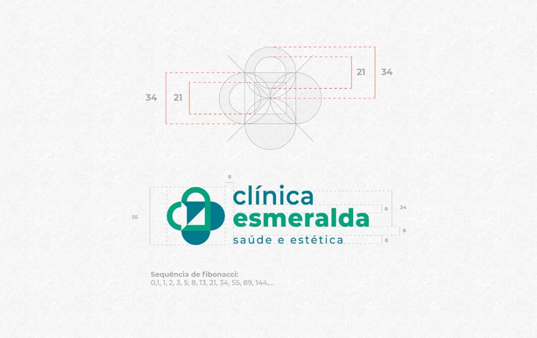 Esmeralda 保健診所醫院logo設計vi設計，醫療十字、膠囊與愛心元素