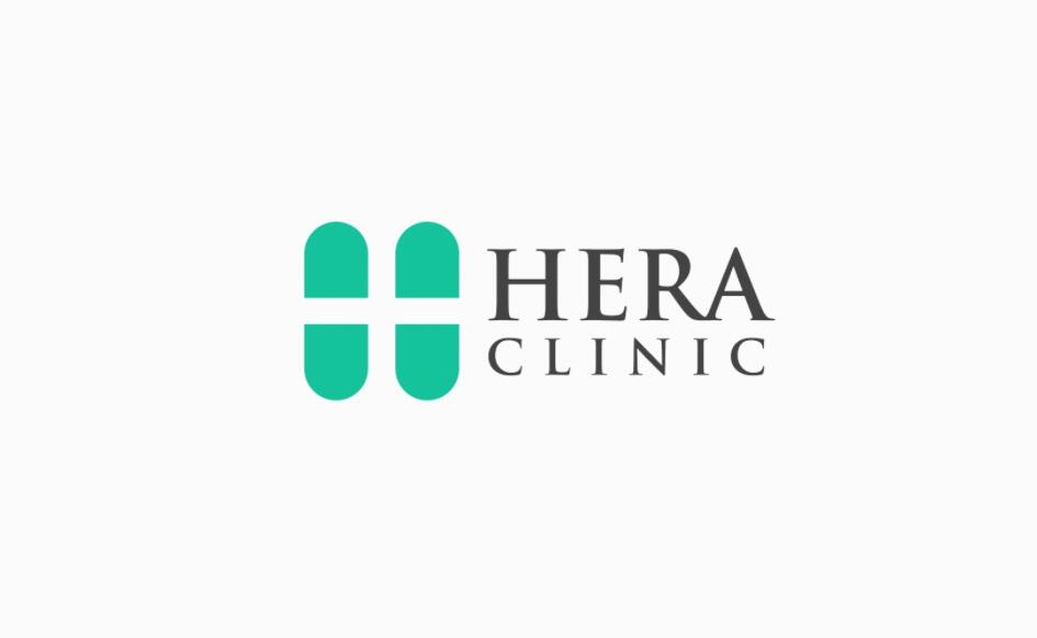 Hera Clinic 赫拉診所醫(yī)院logo設(shè)計(jì)vi設(shè)計(jì)，H字母+十字