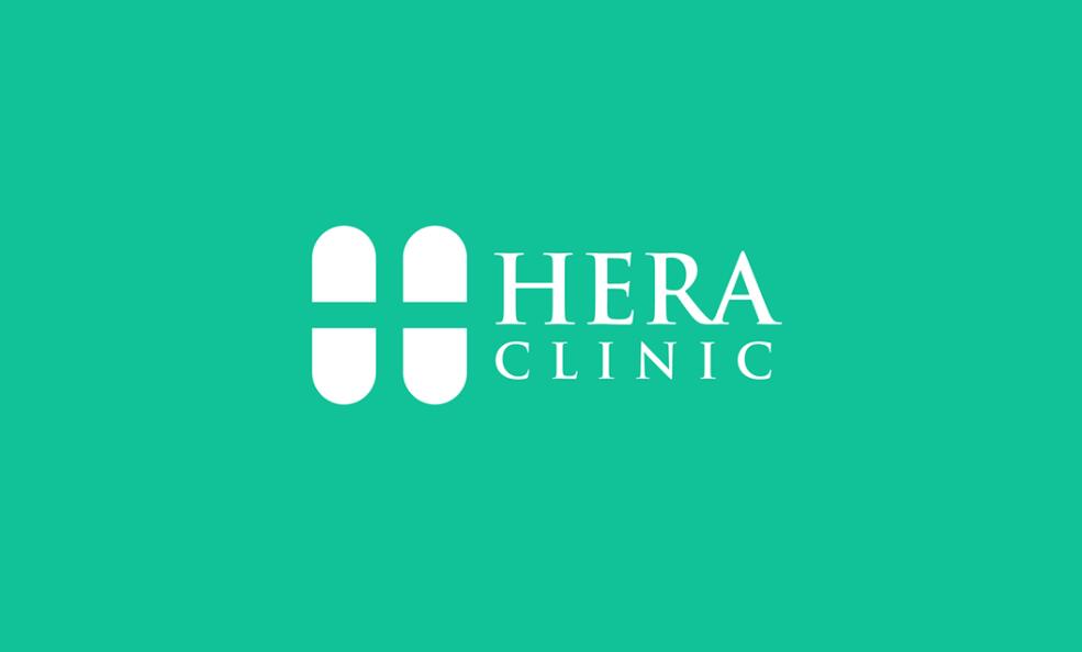 Hera Clinic 赫拉診所醫(yī)院logo設(shè)計(jì)vi設(shè)計(jì)，H字母+十字