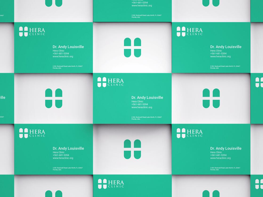 Hera Clinic 赫拉診所醫(yī)院logo設(shè)計(jì)vi設(shè)計(jì)，H字母+十字