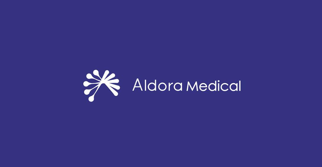 Aldora 醫療用品公司logo設計vi設計，基因重疊+字母A