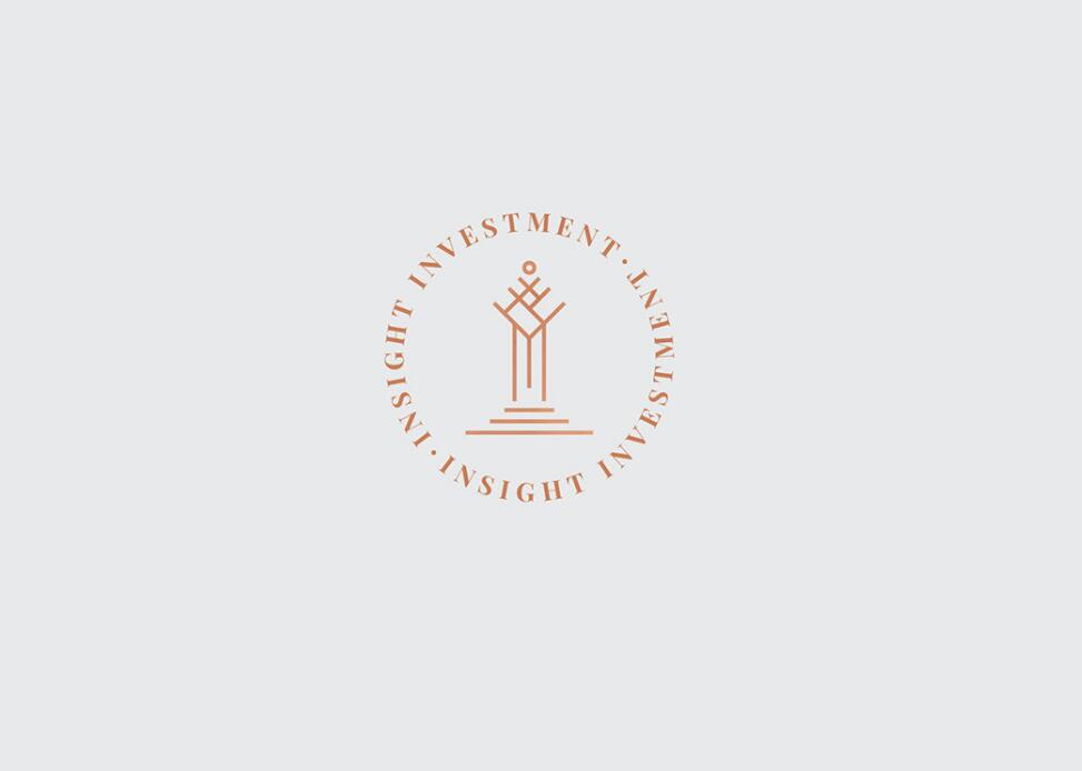Insight 金融投資公司logo設計vis設計，基石與增長線條元素