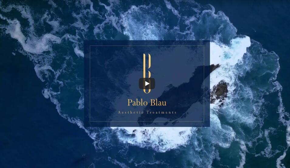 PABLO BLAU高端護(hù)膚美容會所診所logo設(shè)計(jì)品牌形象vi設(shè)計(jì)，藍(lán)金色奢華風(fēng)格