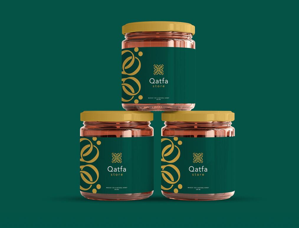 Qatfa 蜂蜜在線商店對稱Q字母logo設(shè)計(jì)產(chǎn)品包裝設(shè)計(jì)