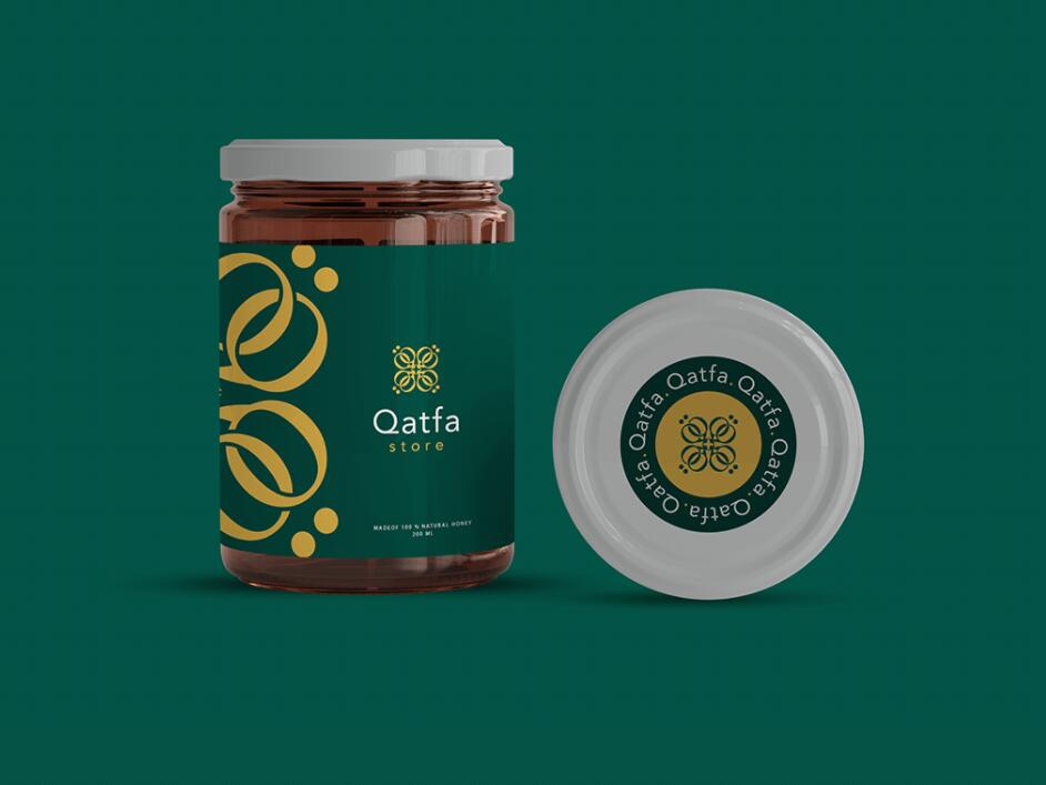 Qatfa 蜂蜜在線商店對稱Q字母logo設(shè)計(jì)產(chǎn)品包裝設(shè)計(jì)