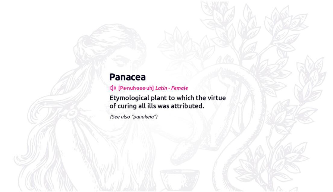 Panacea 女性體型矯正健康美容整理護理醫院logo設計，女神輪廓圖形