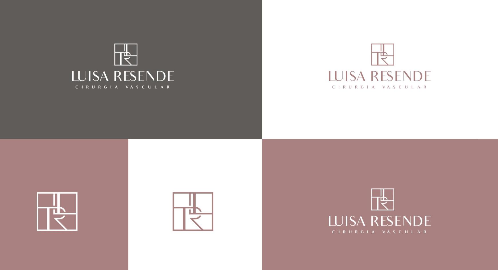 Luisa Resend 博士醫學美容診所logo設計LR組合與暗粉灰vi設計