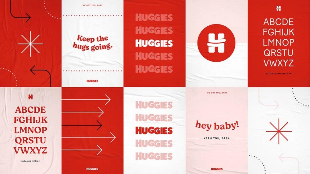 Huggies母嬰用品紙尿褲品牌vi視覺形象升級,H字母logo設計吉祥物設計 Huggies母嬰用品紙尿褲品牌vi視覺形象升級,H字母logo設計吉祥物設計