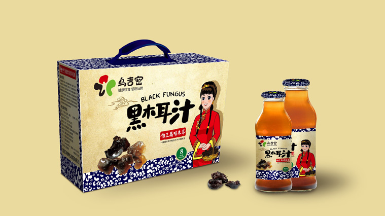 烏吉密黑木耳汁農產品包裝設計-上海農產品包裝設計案例