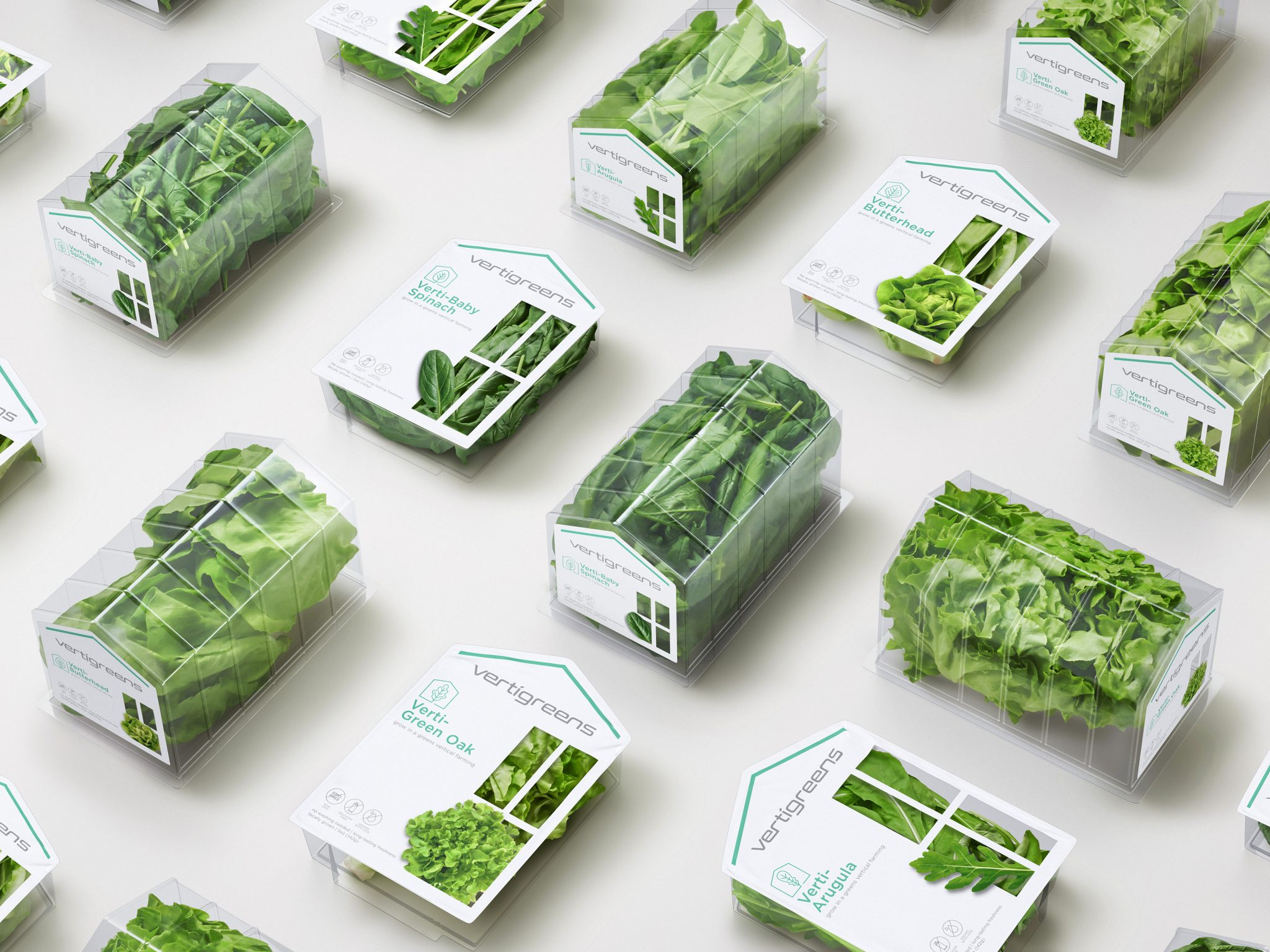 Vertigreens 垂直種植生態蔬菜包裝設計“溫室大棚房屋造型透明塑料盒” Vertigreens 垂直種植生態蔬菜包裝設計“溫室大棚房屋造型透明塑料盒”