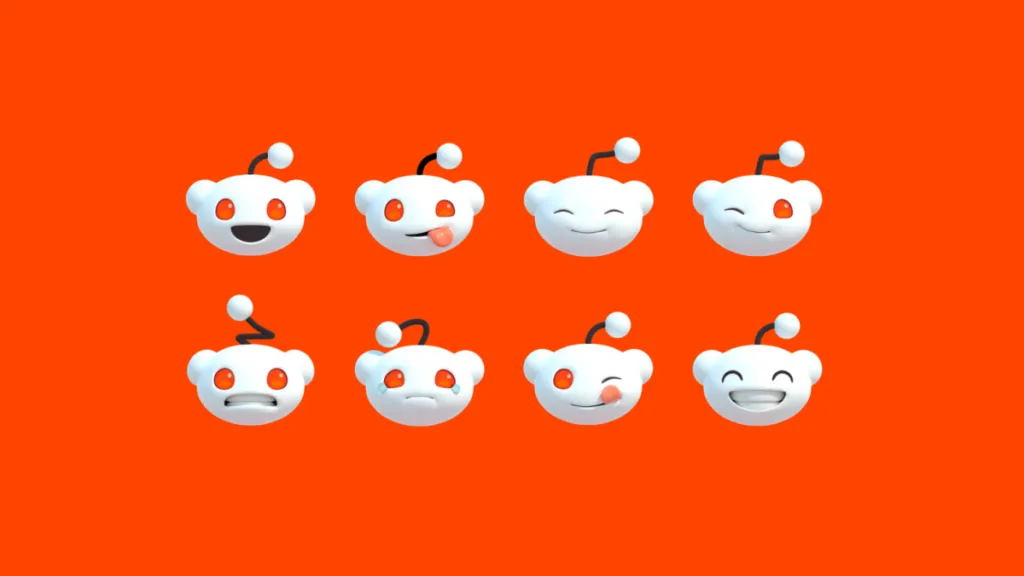 Reddit 社交新聞?wù)军c互聯(lián)網(wǎng)品牌吉祥物設(shè)計標志設(shè)計，白色橙色機器人玩偶風格