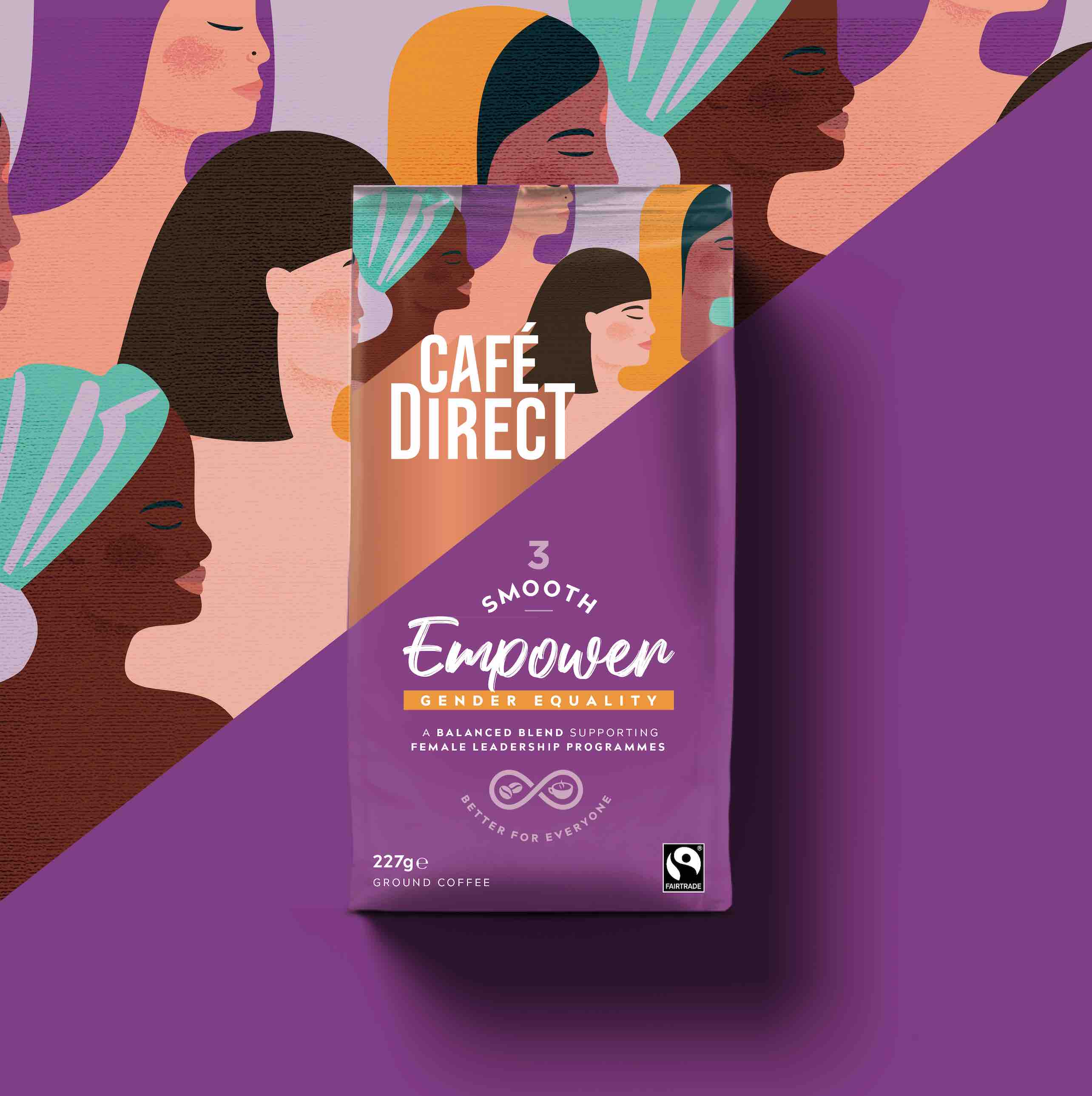 Cafédirect 袋裝咖啡包裝設(shè)計(jì)“斜版時(shí)尚年輕”風(fēng)格