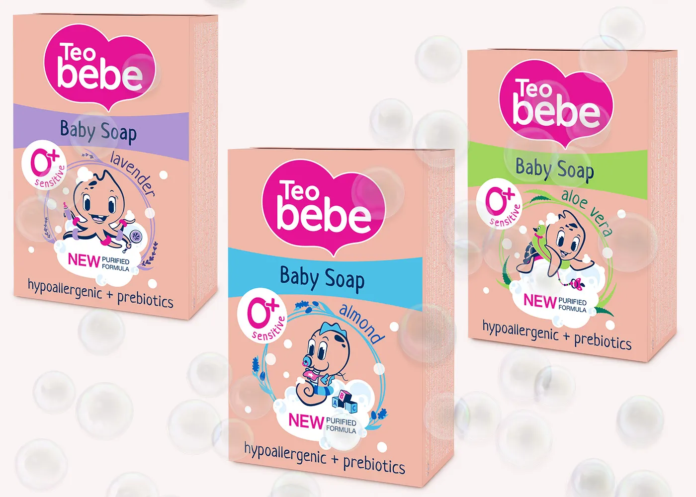 Teo Bebec嬰兒護(hù)膚品洗護(hù)沐浴產(chǎn)品包裝設(shè)計(jì)，可愛柔和卡通膚色嬰兒風(fēng)