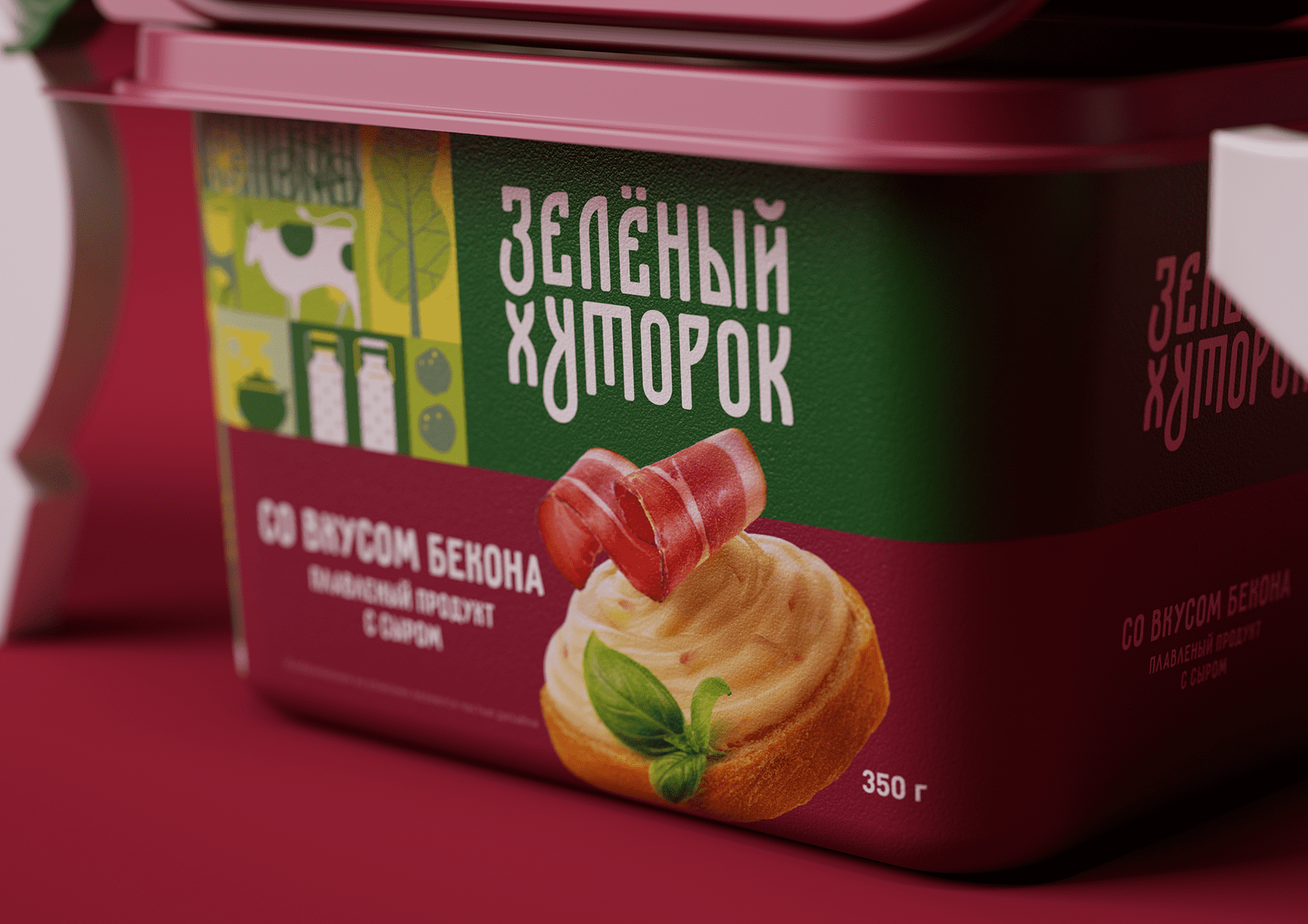 ZELENYJ KHUTOROK 奶酪三明治食品產品線包裝設計,虛實結合的自然清淡設計風格 ZELENYJ KHUTOROK 奶酪三明治食品產品線包裝設計,虛實結合的自然清淡設計風格