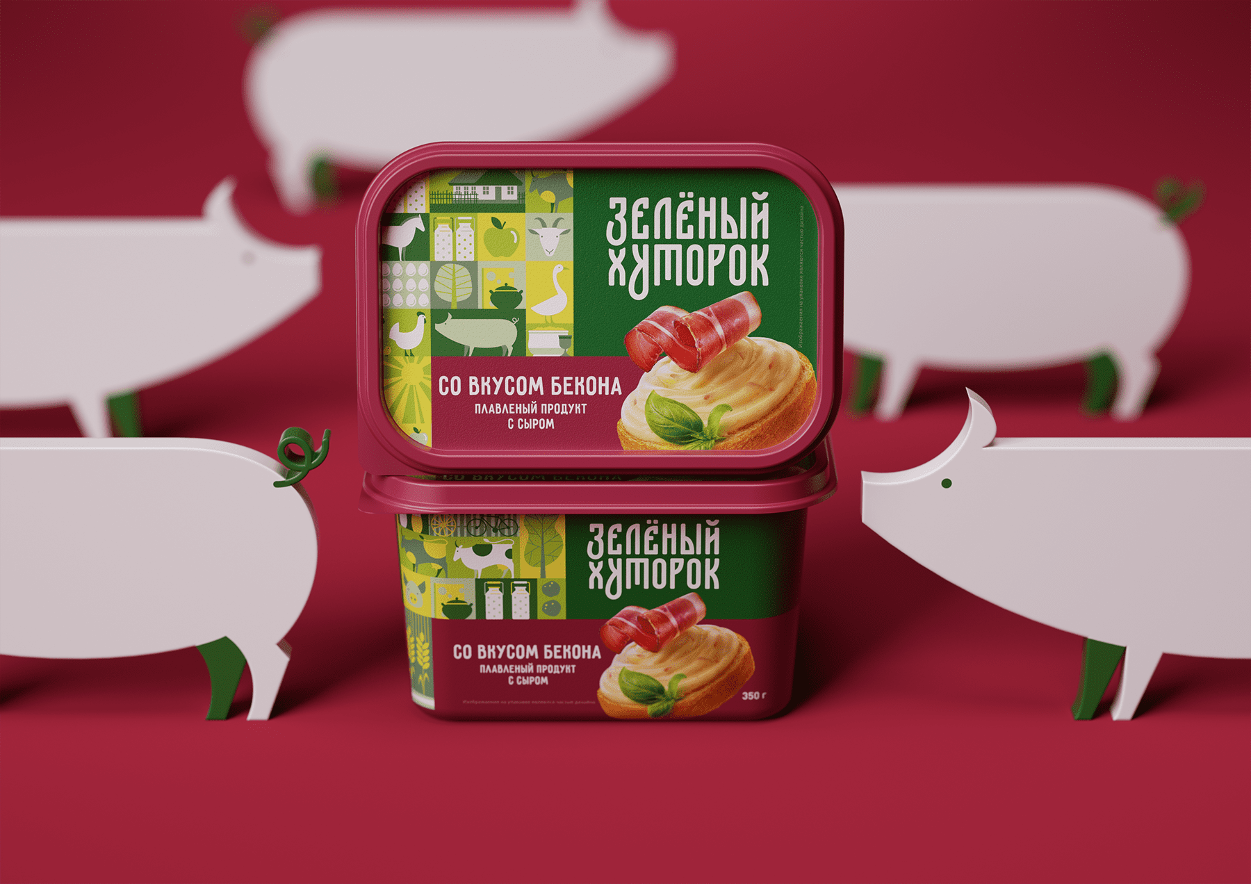 ZELENYJ KHUTOROK 奶酪三明治食品產品線包裝設計,虛實結合的自然清淡設計風格 ZELENYJ KHUTOROK 奶酪三明治食品產品線包裝設計,虛實結合的自然清淡設計風格