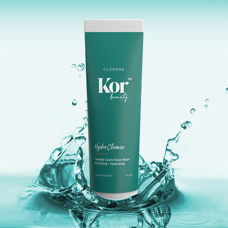KOR皮膚補水革命性化妝護膚品護理品牌字體logo設(shè)計與藍綠色包裝設(shè)計