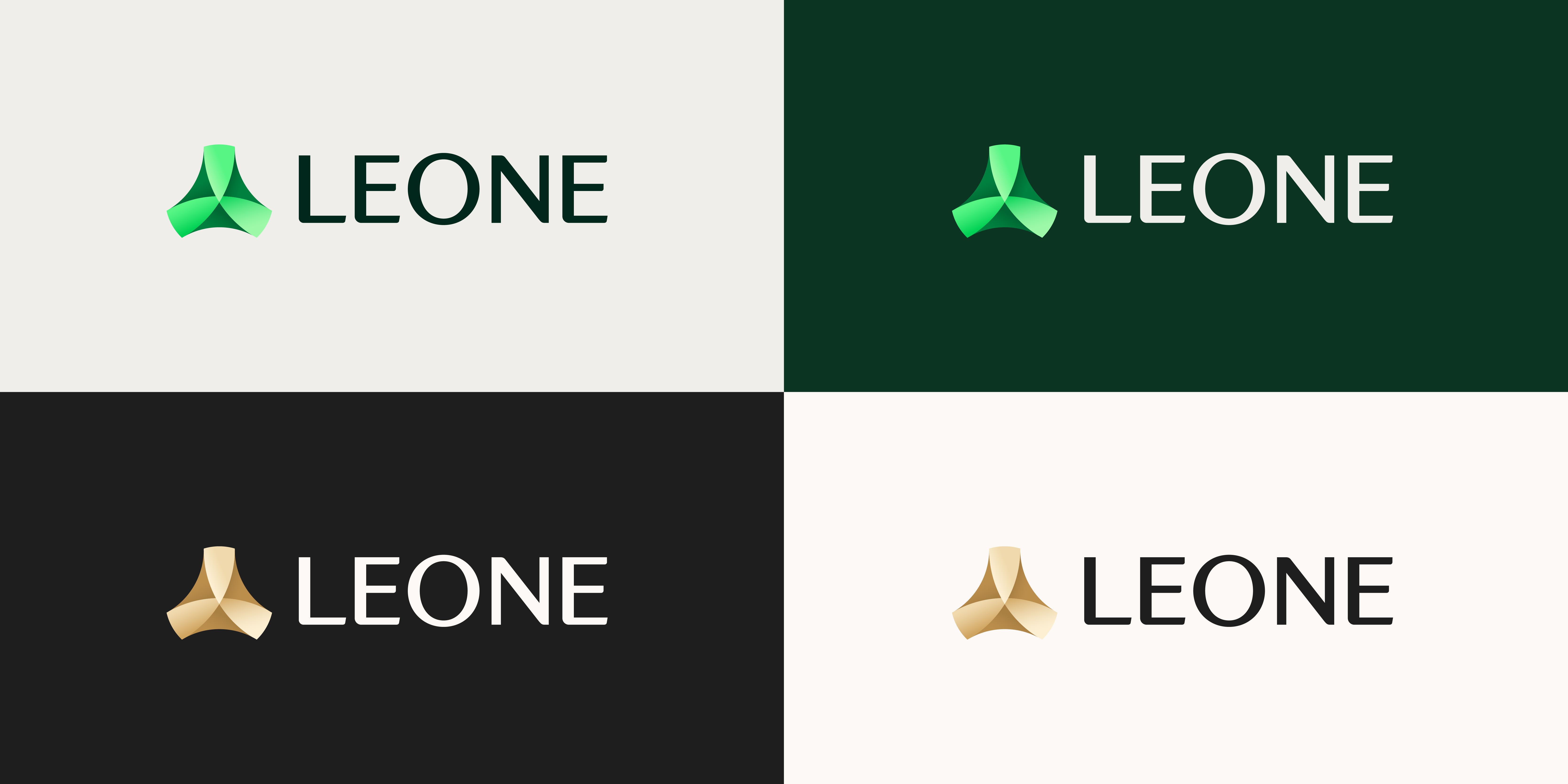 LEONE利昂稅務規劃咨詢集團B2B企業logo&vi形象設計塑造，三葉旋轉圖案