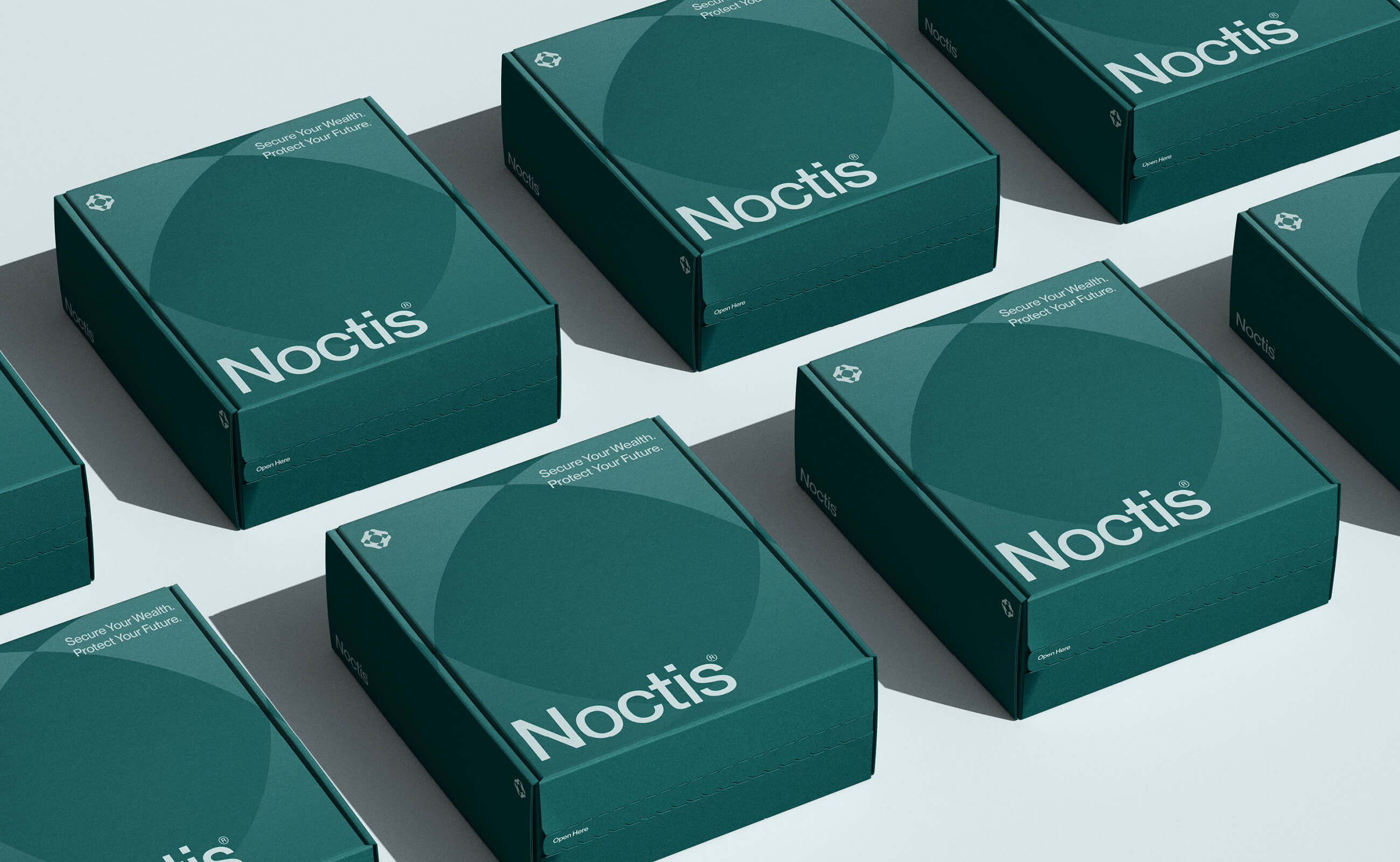 Noctis 金融科技解決方案公司logo設計品牌vi形象設計，體現力量保護與連通創新