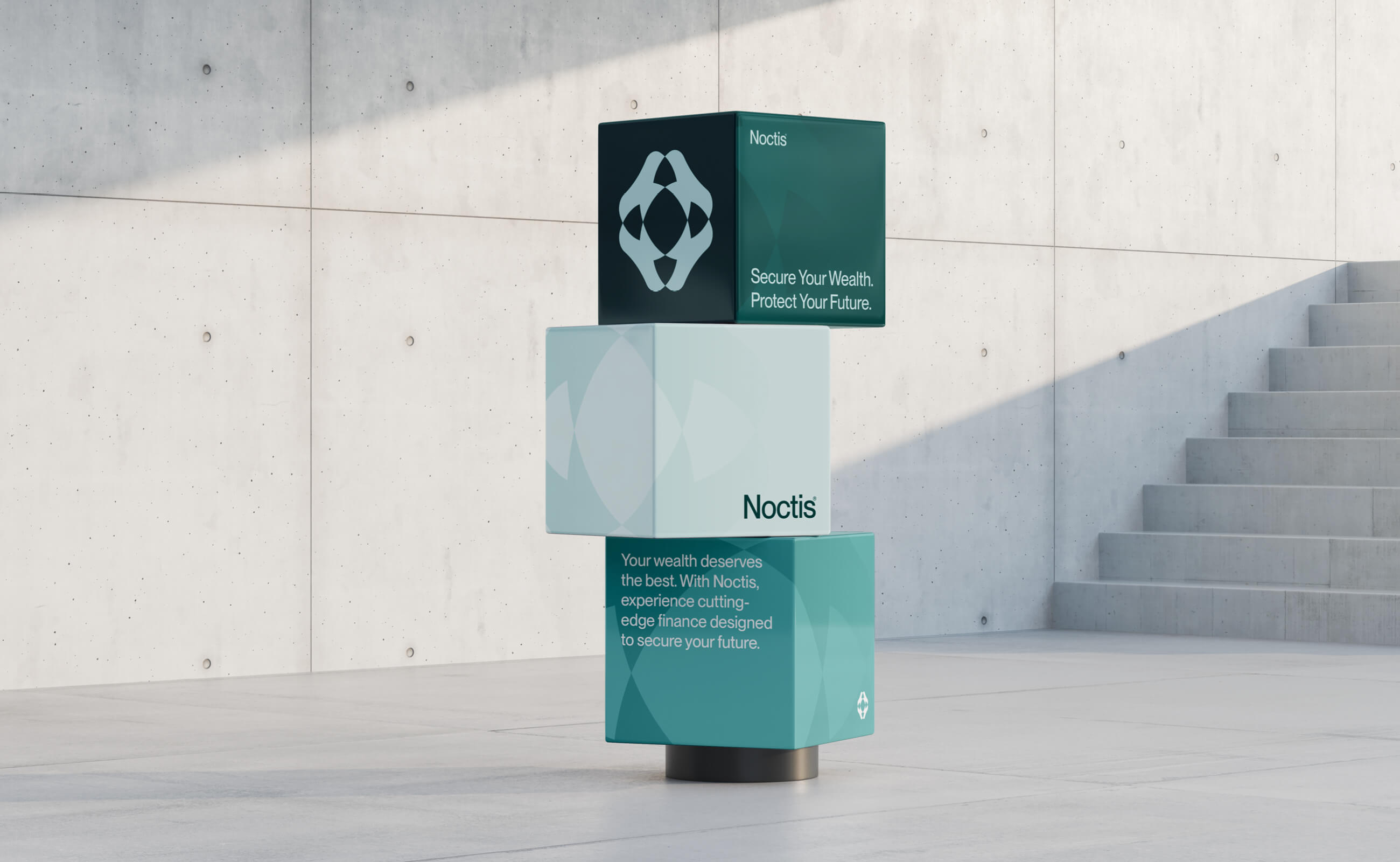 Noctis 金融科技解決方案公司logo設計品牌vi形象設計，體現力量保護與連通創新