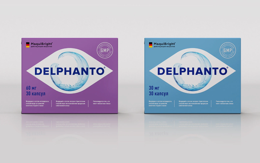 Delphanto眼睛視力健康眼藥膠囊藥品包裝設(shè)計，促進(jìn)自身淚液分泌-上海醫(yī)藥包裝設(shè)計公司