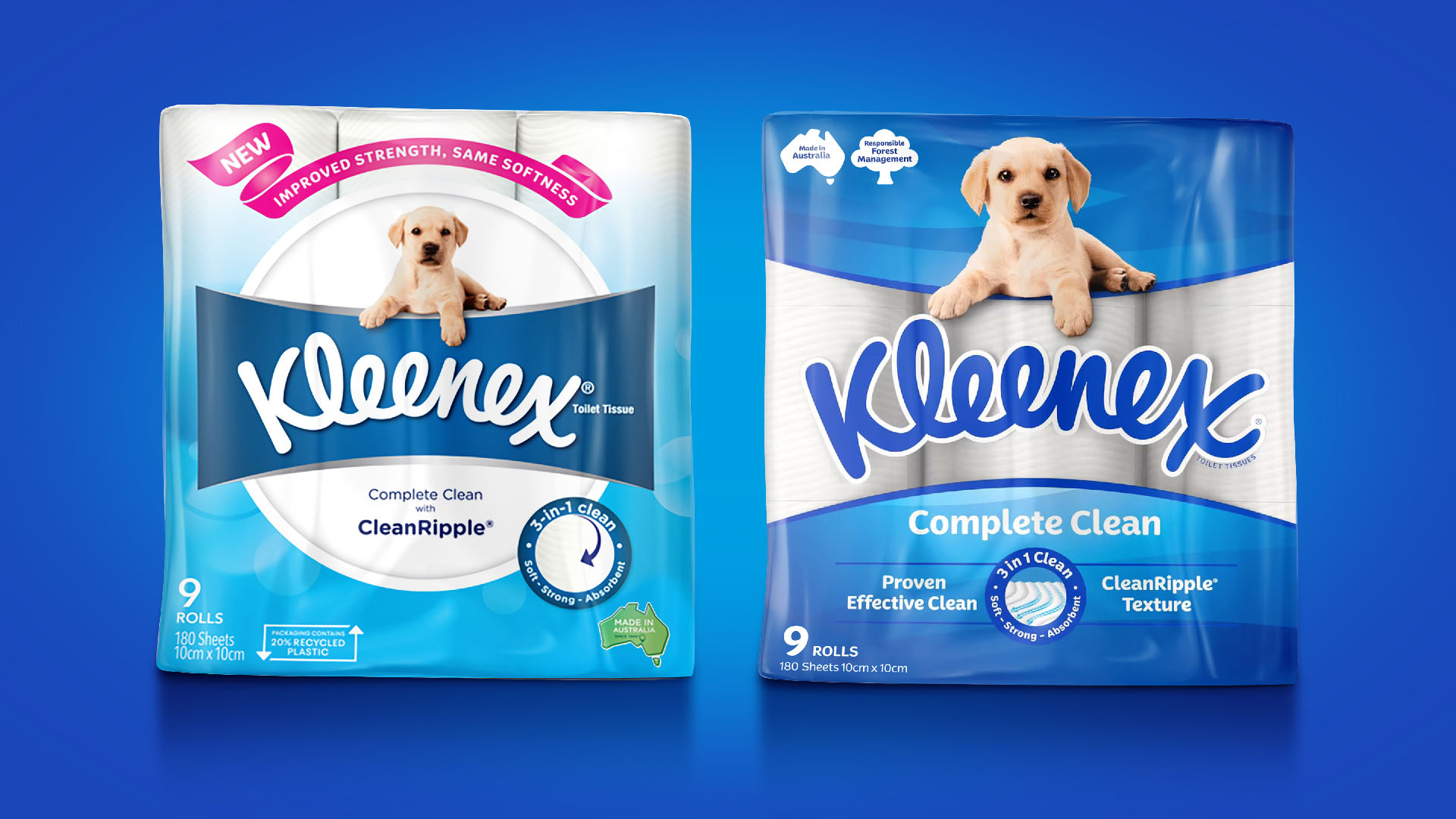 Kleenex 衛生紙包裝設計拉布拉多小狗元素