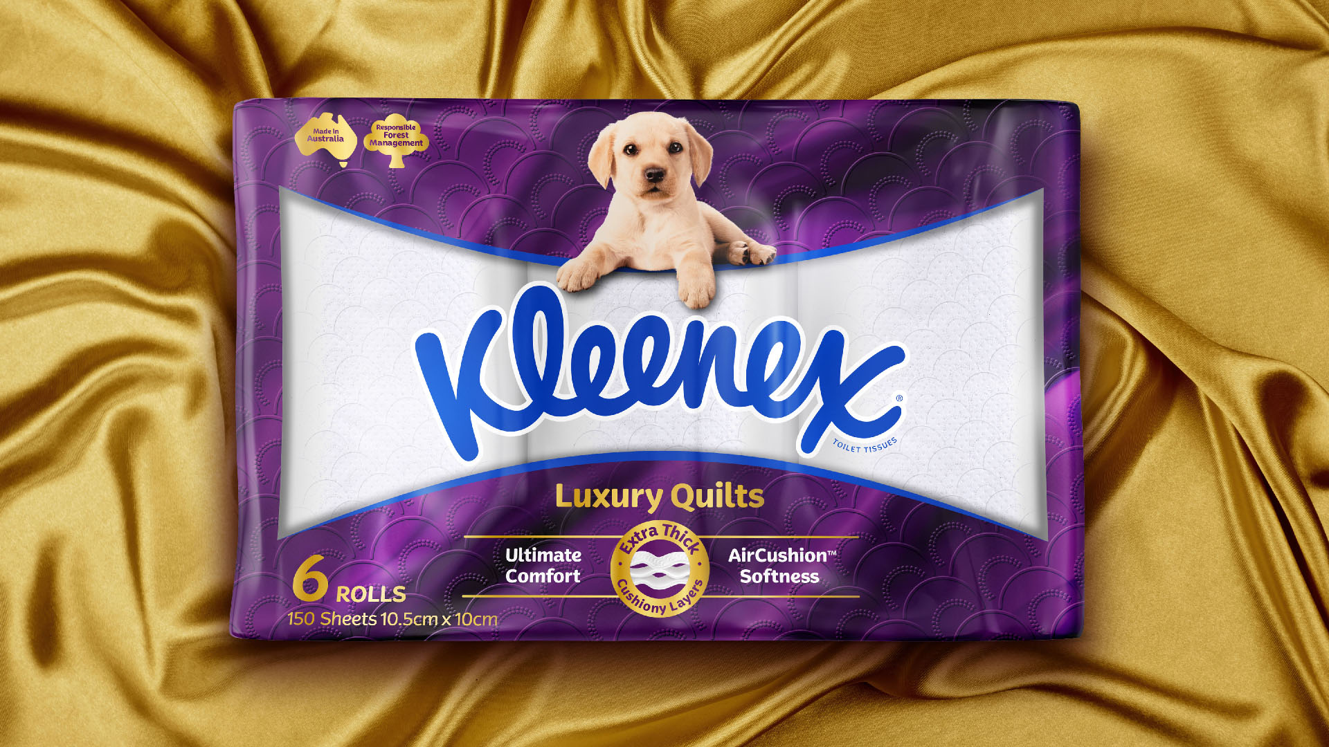 Kleenex 衛生紙包裝設計拉布拉多小狗元素